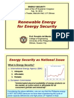 16 Renewable Energy For Energy Security - Prof. Rowaldo Del Mundo