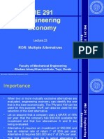 ME 291 Engineering Economy: ROR: Multiple Alternatives