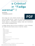 Cansaço Crônico - Pode Ser "Fadiga Adrenal" ! - DR