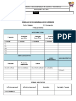 Ficha de Trabalho - Grelha de Conjugação Verbal