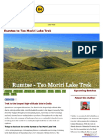 Rumtse To Tso Moriri Lake Trek