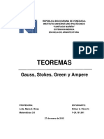 Teorema de Gauss Green Stockes y Ampere