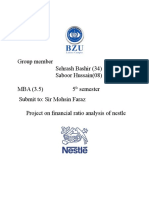 Financial Ratios Nestle