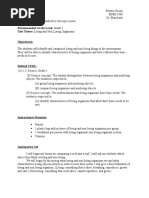 A Daily Lesson Plan: Inductive Concept Lesson Topic/Title: Science Recommended Grade Level: Grade 1 Unit Theme: Living and Non Living Organisms