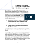 Synthesis of Research That Supports The Principles of The CPM Educational Program