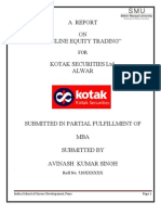 Summer Project On Kotak Securities