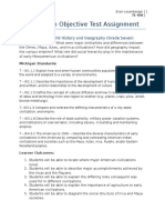 Writing An Objective Test Assignment: Unit Sketch: World History and Geography (Grade Seven)