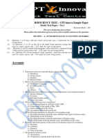 Accounts: Common Proficiency Test - CPT Innova Sample Paper