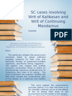 SC Cases Involving Writ of Kalikasan and Writ of Continuing Mandamus