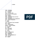 Abbreviations in A Telex