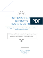 International Business Environnment: Kellogg-Knowing A Leading Enterprise and Its Internal Environment