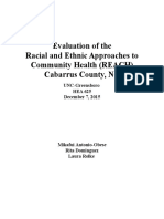 Evaluation of The Racial and Ethnic Approaches To Community Health (REACH) Cabarrus County, NC