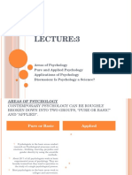 Areas of Psychology Pure and Applied Psychology Applications of Psychology Discussion: Is Psychology A Science?