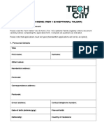 Application Form Tech Nation Visa Scheme