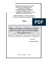 Réseaux de Transport Et Organisation Spatiale Dans Le Nord-Est Algerien (Cas Des Réseaux Ferroviaire Et Routier)