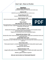 Powelton Dinner Menu