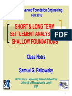 Settlement of Shallow Foundation 2013