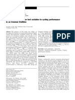 Relationship of Exercise Test Variables To Cycling Performance in An Ironman Triathlon