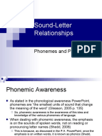 Sound-Letter Relationships: Phonemes and Phonics