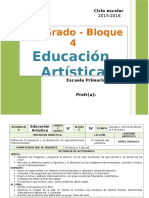 Plan 6to Grado - Bloque 4 Educación Artística (2015-2016)