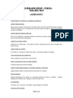 Saudi Binladin Group - PCM Div. Tool-Box Talk: Ladder Safety