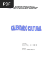 Calendario Danzas