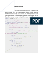 Input/Output Operations in Java Byte Streams