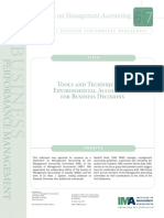 Tools and Techniques of Environmental Accounting For Business Decisions