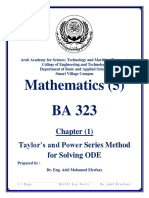 Taylor's and Power Series Method For Solving ODE