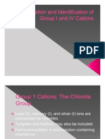 Group 1 and 4 Cation Analysis