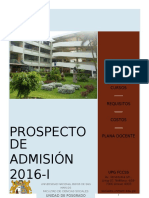 Prospecto de Admisión 2016-I-UPG FCCSS UNMSM