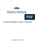 Política Desarrollo Social y Población - Segeplan