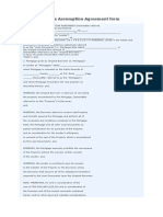 Sample Mortgage Assumption Agreement Form