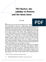 The UN Charter, The Responsibility To Protect, and The Syria Issue