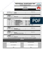 Provisional Acceptance Test: Checklist