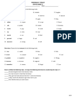 Weekly Test Following Directions Synonyms and Antonyms