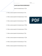 Nuclear Equations Worksheet (With Periodic Table)