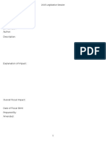 Bill Number: Author: Description:: 2015 Legislative Session