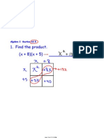 Alg. I Notes April 20