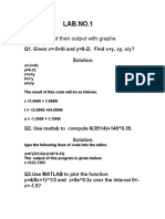 LAB - NO.1: Programs and Their Output With Graphs