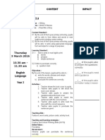 Class/ Time/ Subject Content Impact