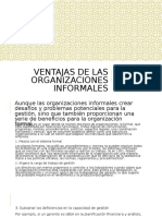 Ventajas de Las Organizaciones Informales. MARES FUENTES