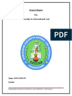 Project Report PIL Morality in International Law: Name: Aditi Indrani 2013004