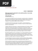 Cuyo - Cristina Rochetti - Notas Sobre La Educación Como Práctica Política