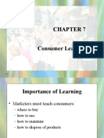 Consumer and Buyer Behavior Chapter 7 (Consumer Learning)