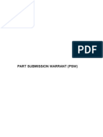 Part Submission Warrant (PSW)