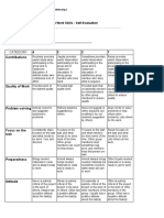 Self Evaluation Rubric