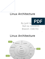 Linux Architecture: by Jyoti Verma Roll No: 6310035 Branch: CSE (7A)