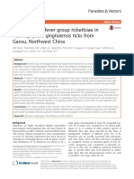 Novel Spotted Fever Group Rickettsiae in Haemaphysalis Qinghaiensis Ticks From Gansu, Northwest China