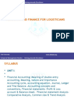 Accounts and Finance For Logisticians: Vels University